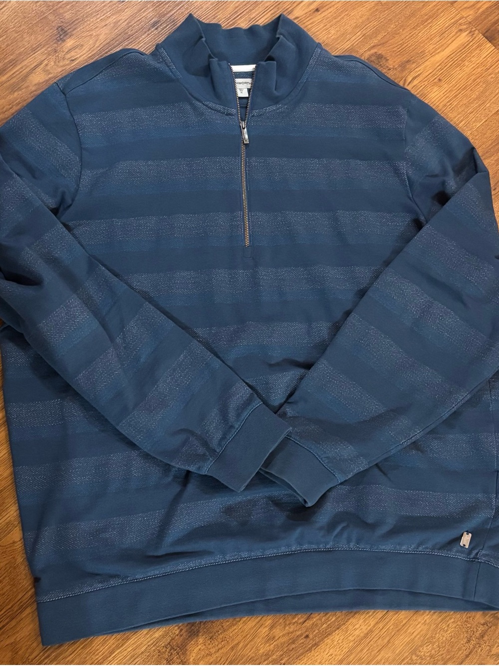 Ashworth Men’s XL Blue Striped Quarter Zip Golf Pullover